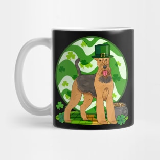 Airedale Terrier St Patricks Day Leprechaun Mug